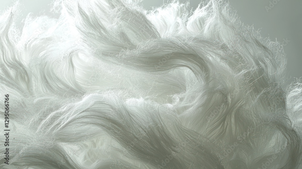 Abstract white fibers swirling in studio Abstract white fibers swirling in studio