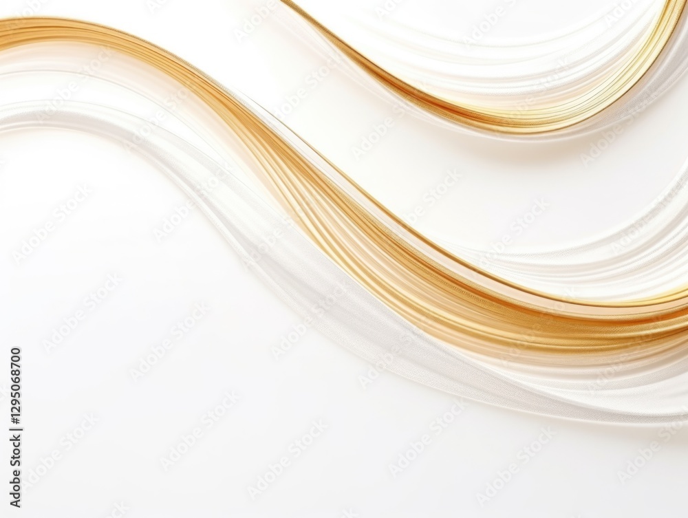 Obraz premium Free plain white background with gold wave