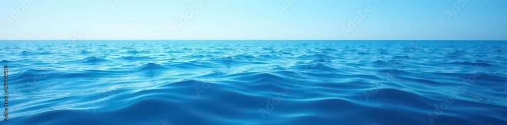 Deep blue sea with subtle ripples and distant horizon, blue, seascape Deep blue sea with subtle ripples and distant horizon, blue, seascape