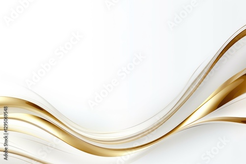 Free plain white background with gold wave