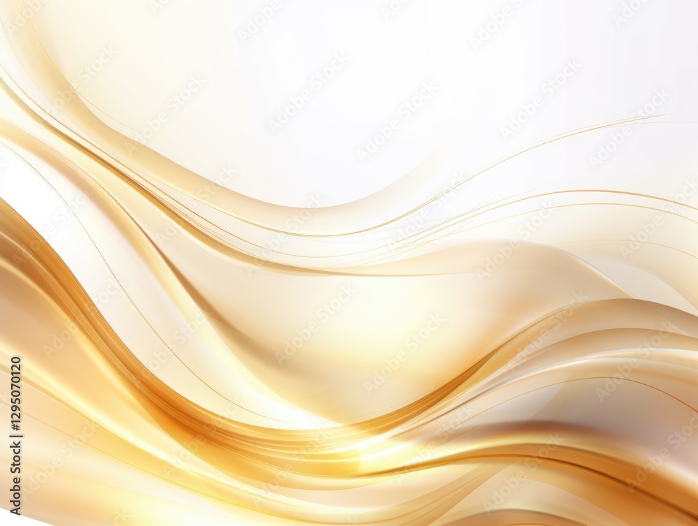 Fototapeta premium Free plain white background with gold wave