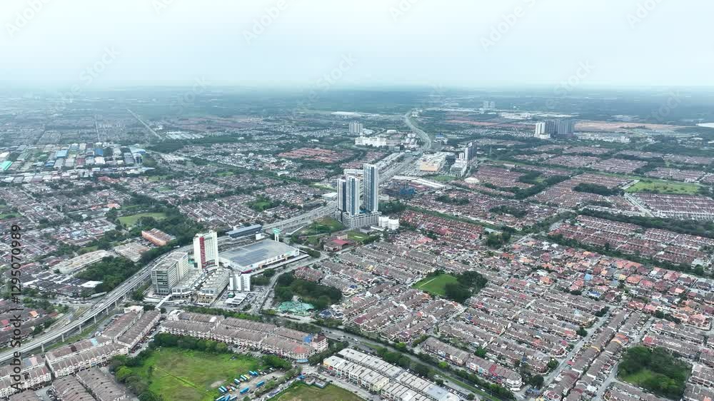 Panoramic aerial view, Klang City metropolis, Selangor state, Malaysia Panoramic aerial view, Klang City metropolis, Selangor state, Malaysia
