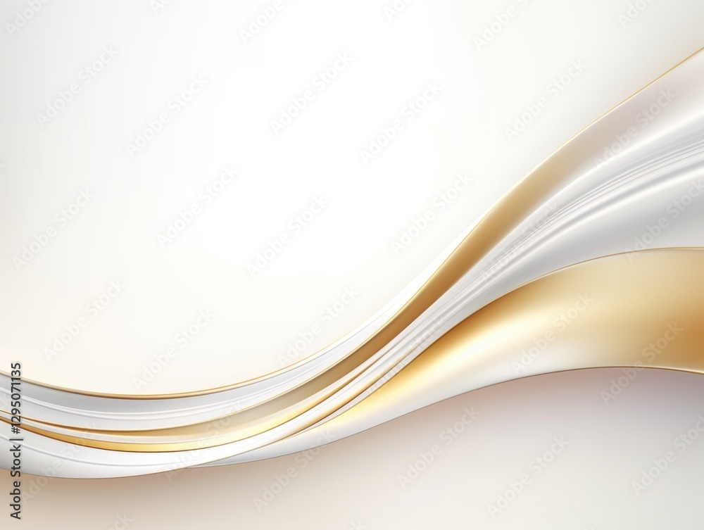 Fototapeta premium Free plain white background with gold wave