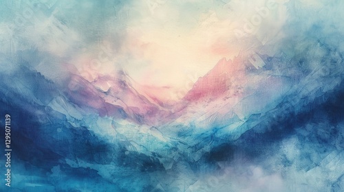 A beautifully painted fantasy landscape in a watercolor style with soft pastel hues. for storytelling.
