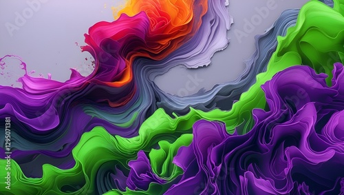 Swirling blue and purple abstract art with light and water textures