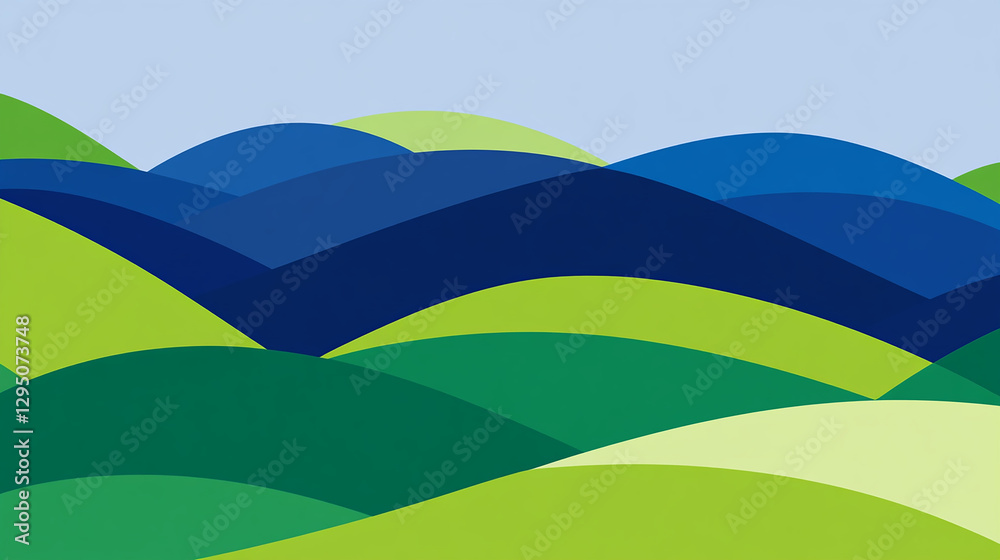 Obraz premium Abstract Colorful Hillscape Design