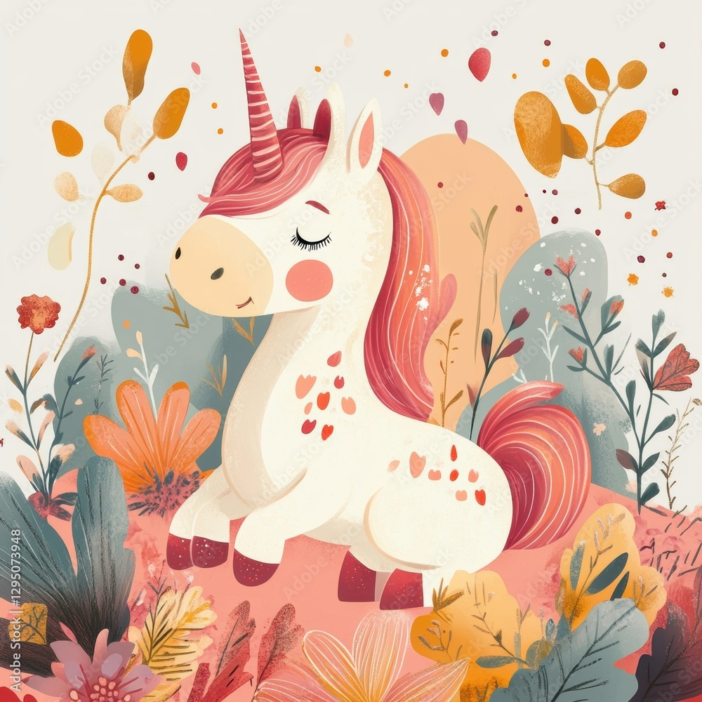 Beautiful unicorn character in Spring Beautiful unicorn character in Spring