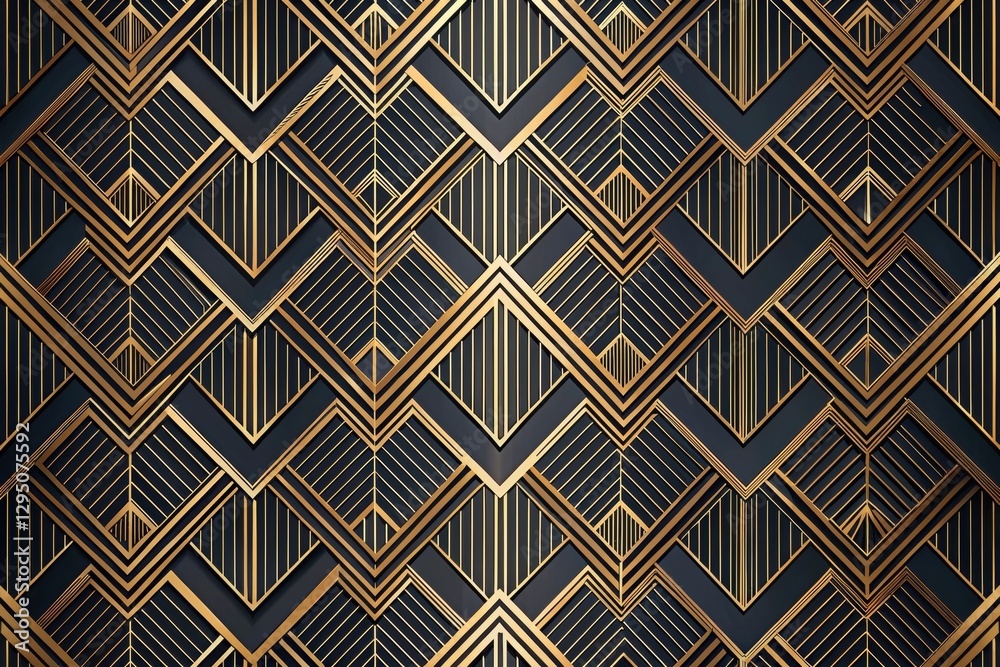 Abstract Gold and Black Geometric Pattern Elegant Art Deco Inspired Design for Modern Interior Decoration Abstract Gold and Black Geometric Pattern Elegant Art Deco Inspired Design for Modern Interior Decoration