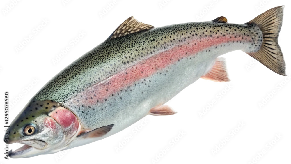 Close up rainbow trout fish isolated on white background. Suitable for marketing or business purposes. PNG file Close up rainbow trout fish isolated on white background. Suitable for marketing or business purposes. PNG file