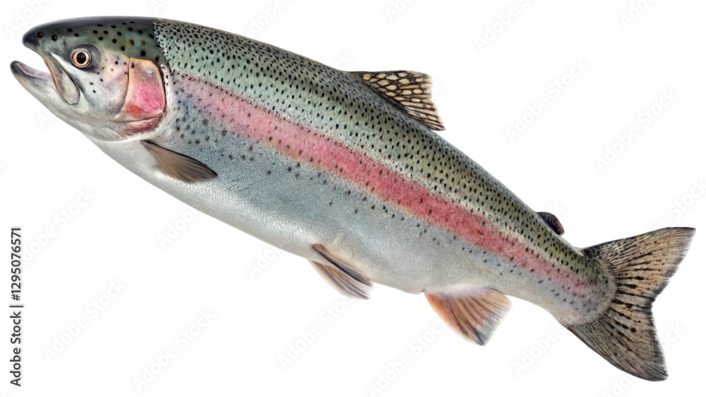 Close up rainbow trout fish isolated on white background. Suitable for marketing or business purposes. PNG file Close up rainbow trout fish isolated on white background. Suitable for marketing or business purposes. PNG file