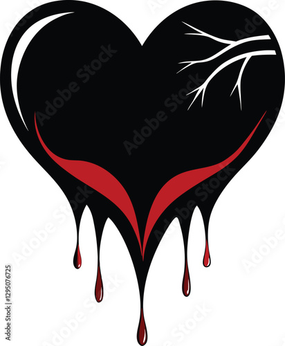 Dripping Heart Symbol Love and Heartbreak Fusion