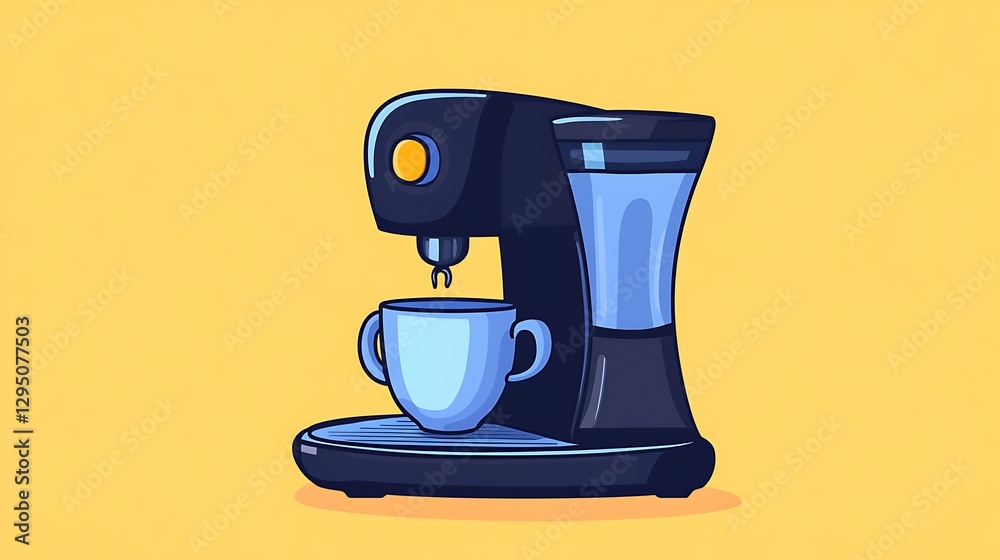 Vibrant Coffee Maker Illustration: Brewing a Morning Cup AI Generated Vibrant Coffee Maker Illustration: Brewing a Morning Cup AI Generated