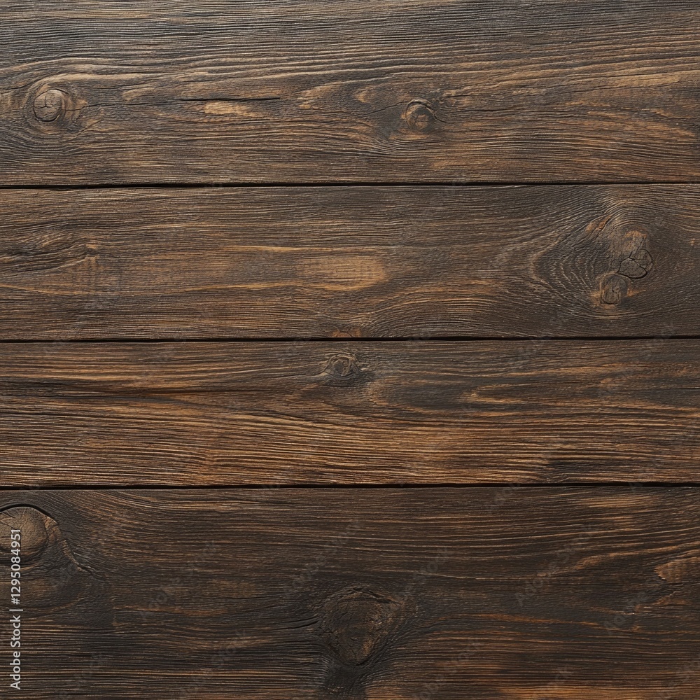 Fototapeta premium Rustic dark brown wooden planks texture background for design projects