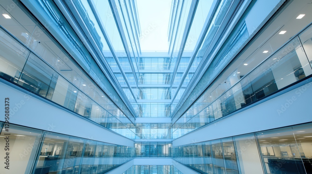 Aerial perspective of a spacious glass structure featuring a prominent skylight, showcasing modern architecture and design elements. Aerial perspective of a spacious glass structure featuring a prominent skylight, showcasing modern architecture and design elements.