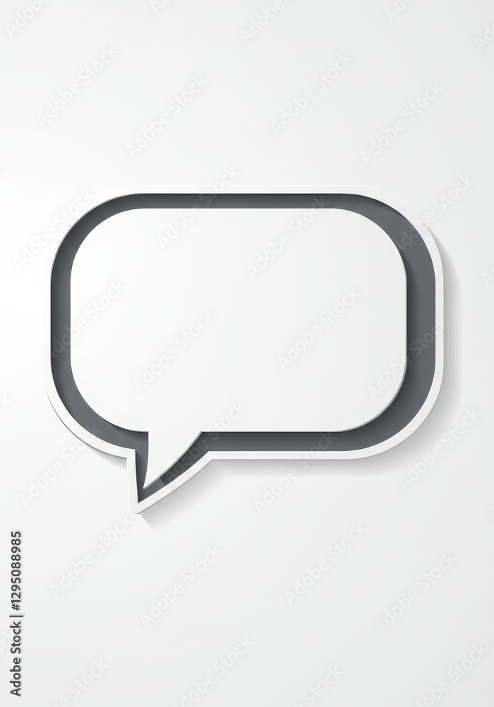 Fototapeta premium Abstract Speech Bubble Design: Minimalist White and Gray Communication Concept