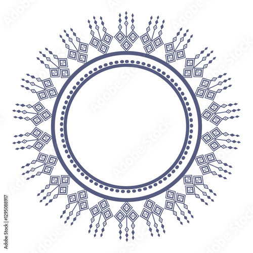 Ethnic geometric Circular Frame blue color