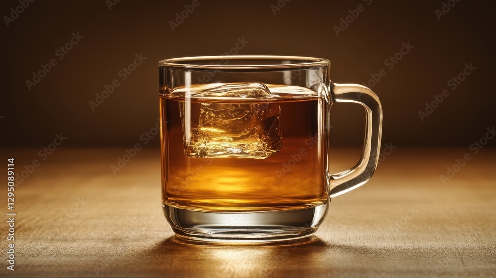 A refreshing glass of iced tea rests on a table, showcasing its vibrant color and condensation on the glass. A refreshing glass of iced tea rests on a table, showcasing its vibrant color and condensation on the glass.