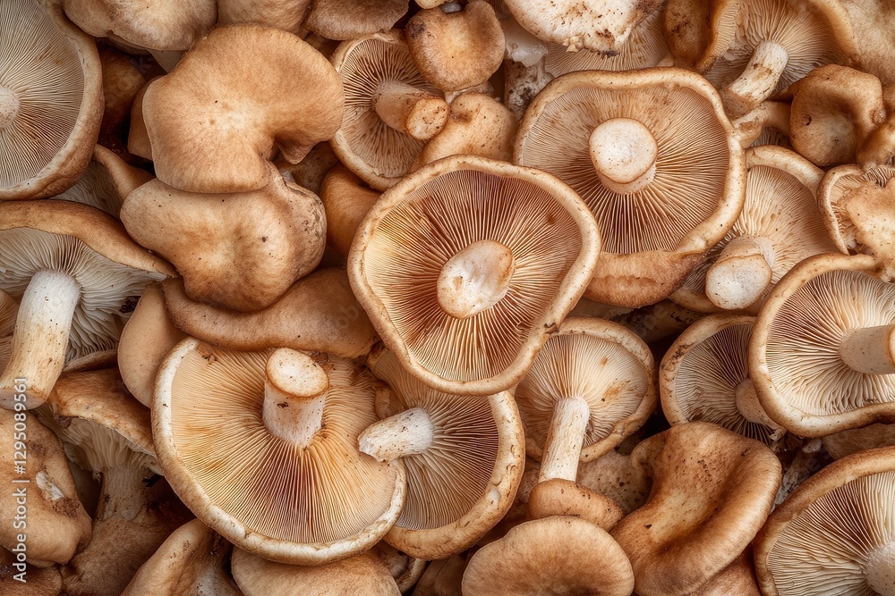 Earthy Brown Mushrooms Close Up for Natural Wallpaper Background Design Earthy Brown Mushrooms Close Up for Natural Wallpaper Background Design