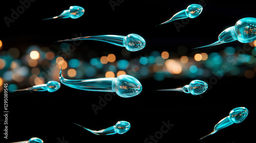Microscopic World: An Artistic Exploration of Sperm Cells in Motion. A captivating visual journey into the intricate details of human reproduction and the miracle of life.