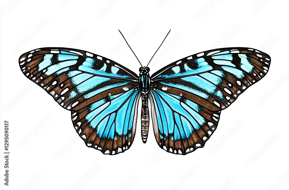 Obraz premium Stunning Blue Butterfly Spreading Its Wings in a Natural Setting with Intricate Patterns 
