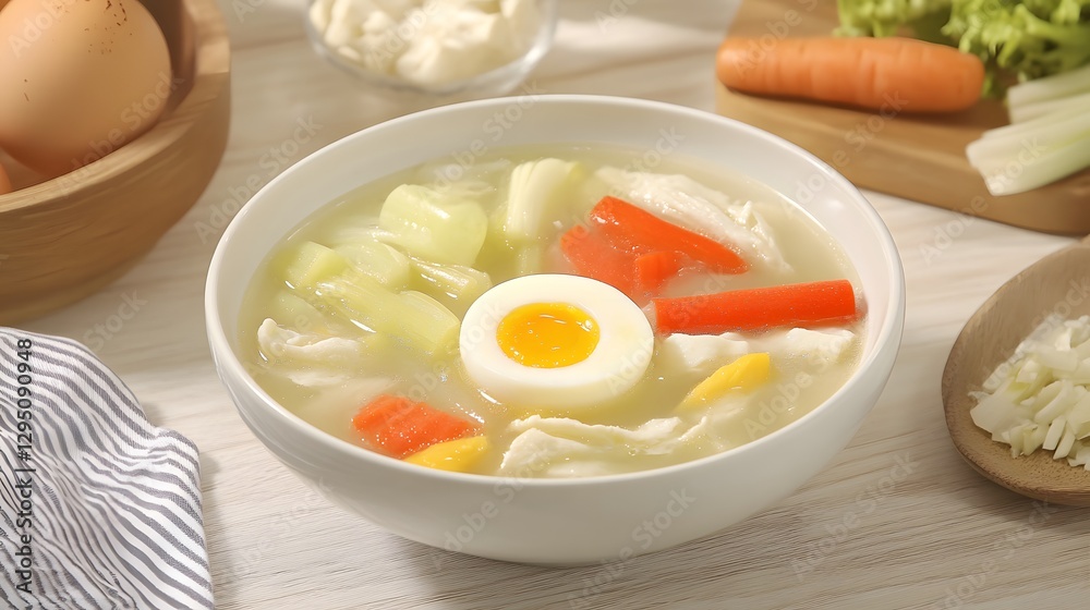 Delicious Chicken Vegetable Soup with Egg Delicious Chicken Vegetable Soup with Egg