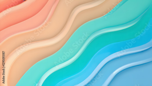 Waves Abstract Background with Vibrant Colors