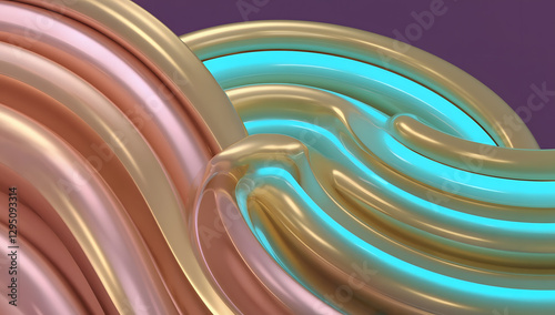 Waves Abstract Background with Vibrant Colors