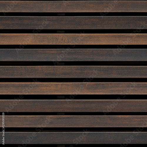Wallpaper Mural Brown wooden slats in horizontal arrangement with natural texture Torontodigital.ca