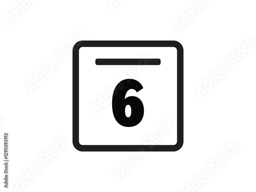 Calendar icon vector day 6