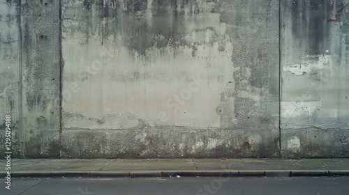 A weathered concrete wall, featuring a bright red fire hydrant mounted on its side, stands prominently.
