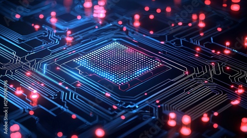 conceptual illustration of data processing, glowing digital machine parts, vibrant neon color highlights, intricate abstract design, dynamic forms, sci-fi inspiration,