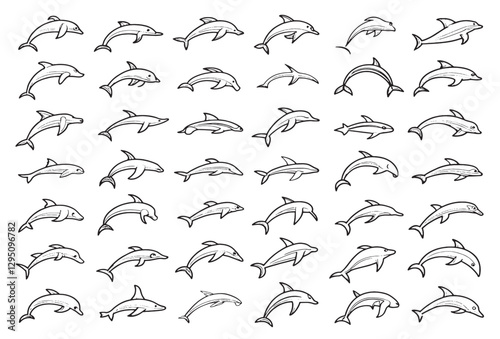Dolphin Icon Joyful Creatures of the Ocean.eps