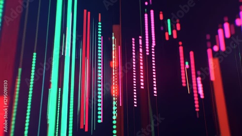 Abstract Neon Light Streaks: Digital Art Background