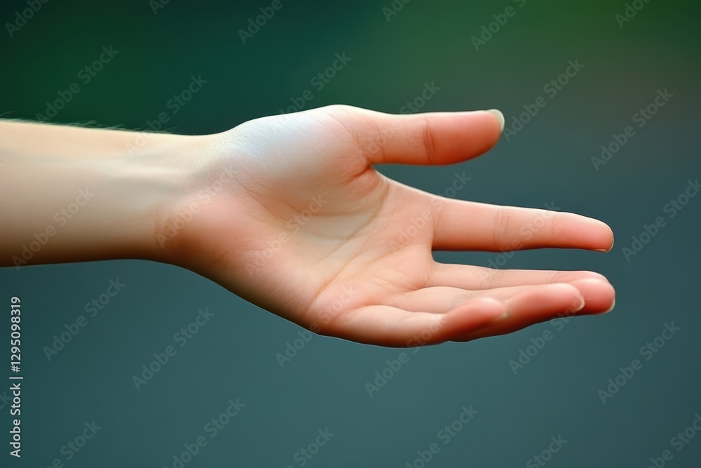 A person extends their hand, presenting a small white object, highlighting the interaction and focus on the item being offered. A person extends their hand, presenting a small white object, highlighting the interaction and focus on the item being offered.