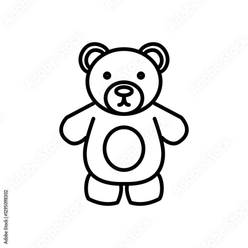 teddy bear icon vector, line style icon