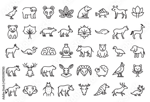 Endangered Wildlife Icon Protecting Our Planet's Biodiversity.eps