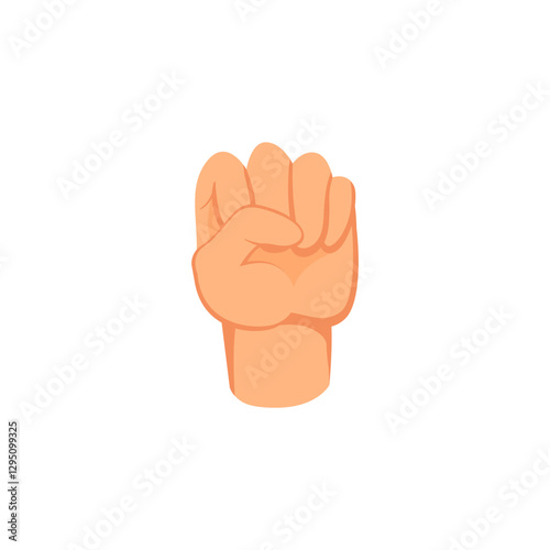 A clenched fist with five fingers on the hand, a symbol of struggle and protest, vector illustration