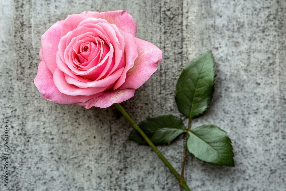 A delicate pink rose rests elegantly on a textured concrete surface, showcasing the contrast between natural beauty and urban surroundings. A delicate pink rose rests elegantly on a textured concrete surface, showcasing the contrast between natural beauty and urban surroundings.