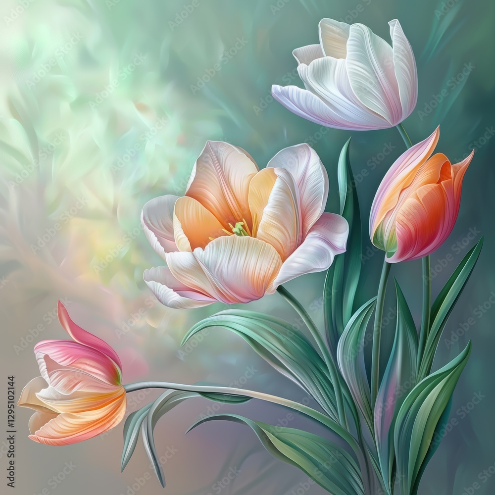 Obraz premium Beautiful tulip flower in Spring.