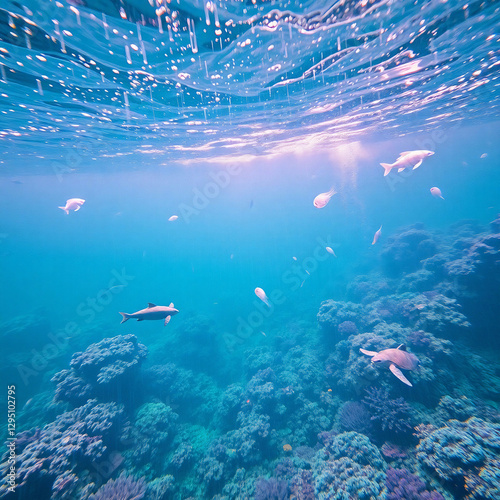 Wallpaper Mural Pristine Plastic-Free Ocean with Vibrant Marine Life and Coral Reefs Torontodigital.ca