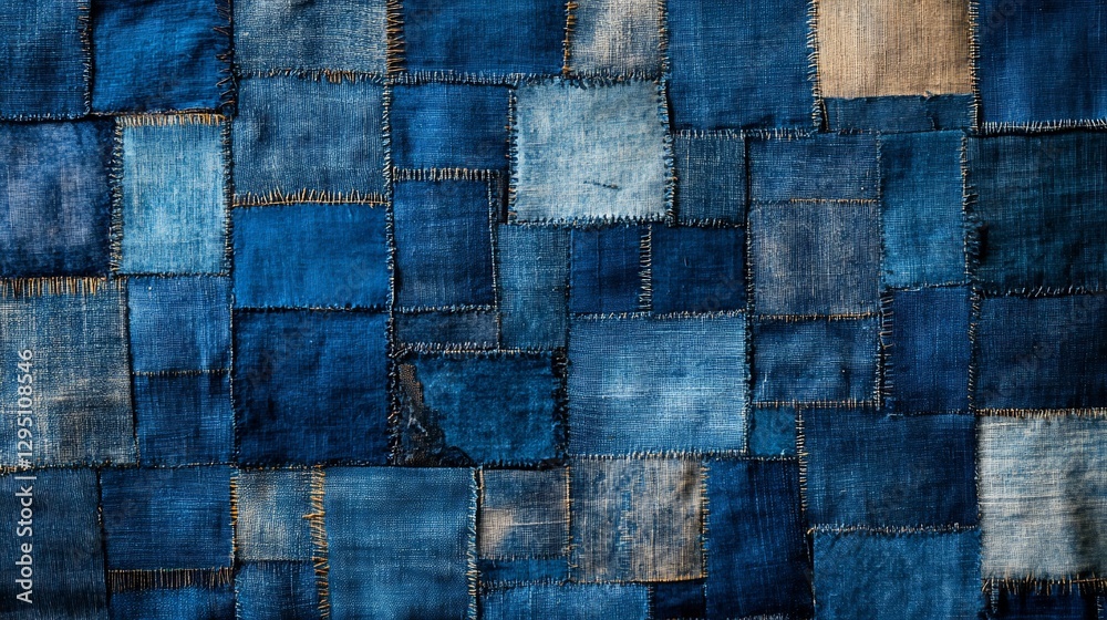 Denim patchwork background texture. Denim patchwork background texture.