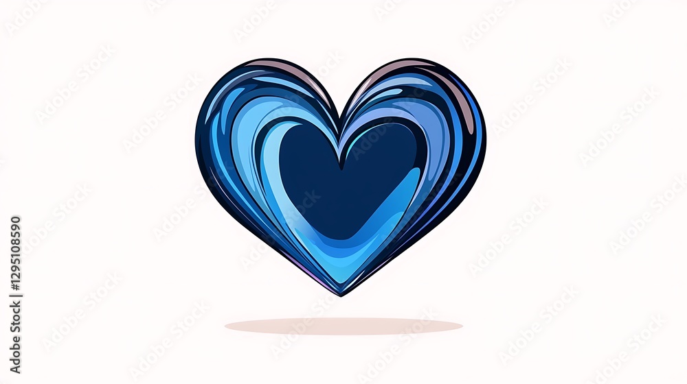 Swirling Blue Heart: Digital Painting Illustration AI Generated Swirling Blue Heart: Digital Painting Illustration AI Generated