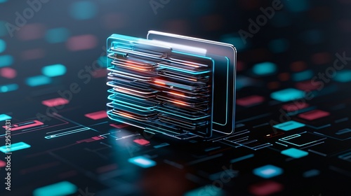 information communication documentation, dynamic holographic file systems, sleek organization visuals, seamless futuristic flows, abstract glowing document designs, vibrant futuristic themes