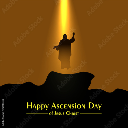 Happy Ascension Day of Jesus Christ vector illustration. Jesus Christ resurrection vector.