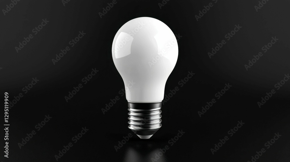 White Light Bulb Shining on Dark Background Generating Idea Concept Innovation Inspiration and Energy White Light Bulb Shining on Dark Background Generating Idea Concept Innovation Inspiration and Energy