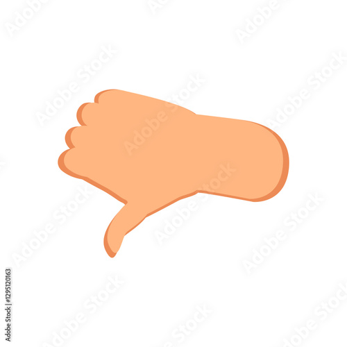 The thumb down gesture mean dislike, Vector flat illustration