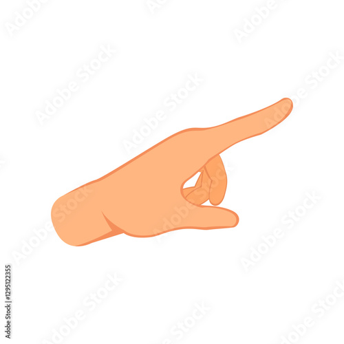 One finger up or number count or pointing gesture concept design vector illustration, side view