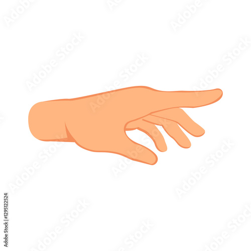 Hand gesture palm down vector illustration. isolated on white background. Arm showing something, gives a helping hand, support concept