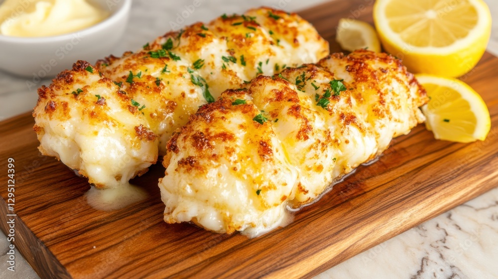 Crispy Seafood Served with Lemon and Butter Crispy Seafood Served with Lemon and Butter