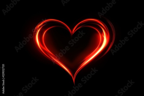 Radiaant red heart vector with glowing effect 